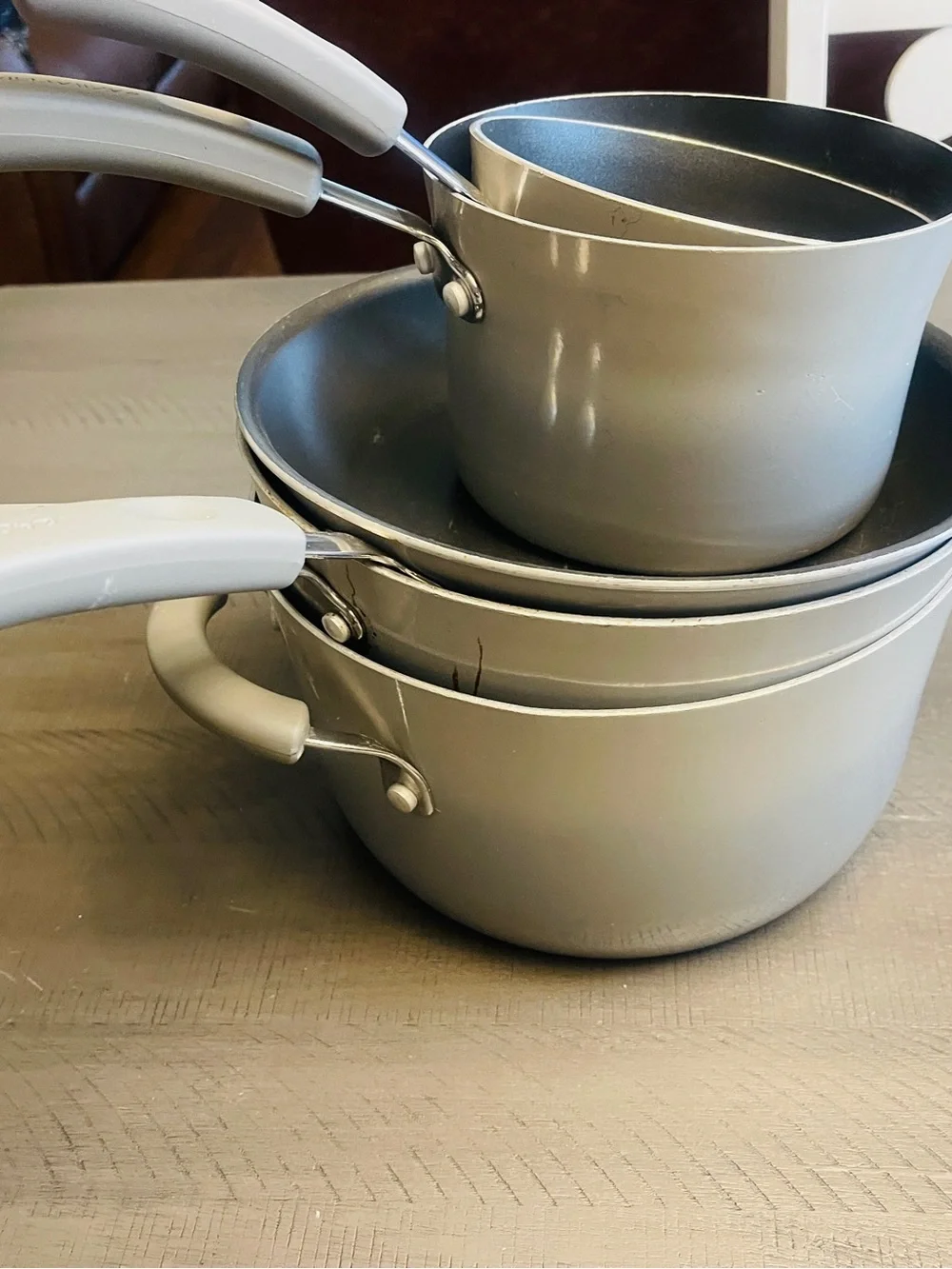 Rachael Ray Silver/Gray Cookware Saucepan Set - 5 piece